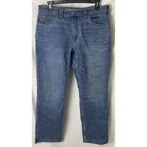 LL Bean Men 42x30 Blue Jeans Flannel Lined Straight Leg Outdoors Winter Workwear